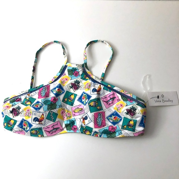 Vera Bradley Bikini Top Cuban Stamp Size Large NWT - Picture 2 of 4
